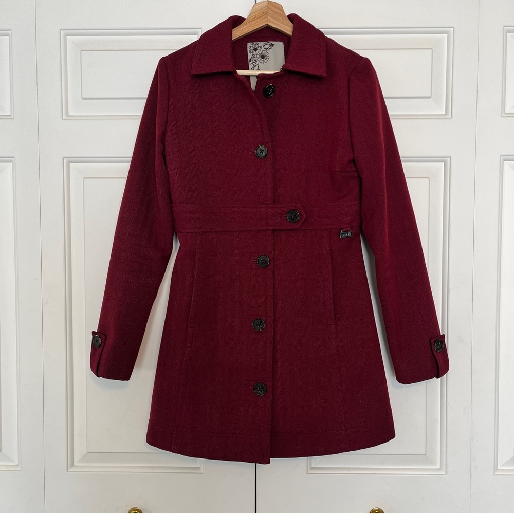 Lole Burgundy Pea Coat